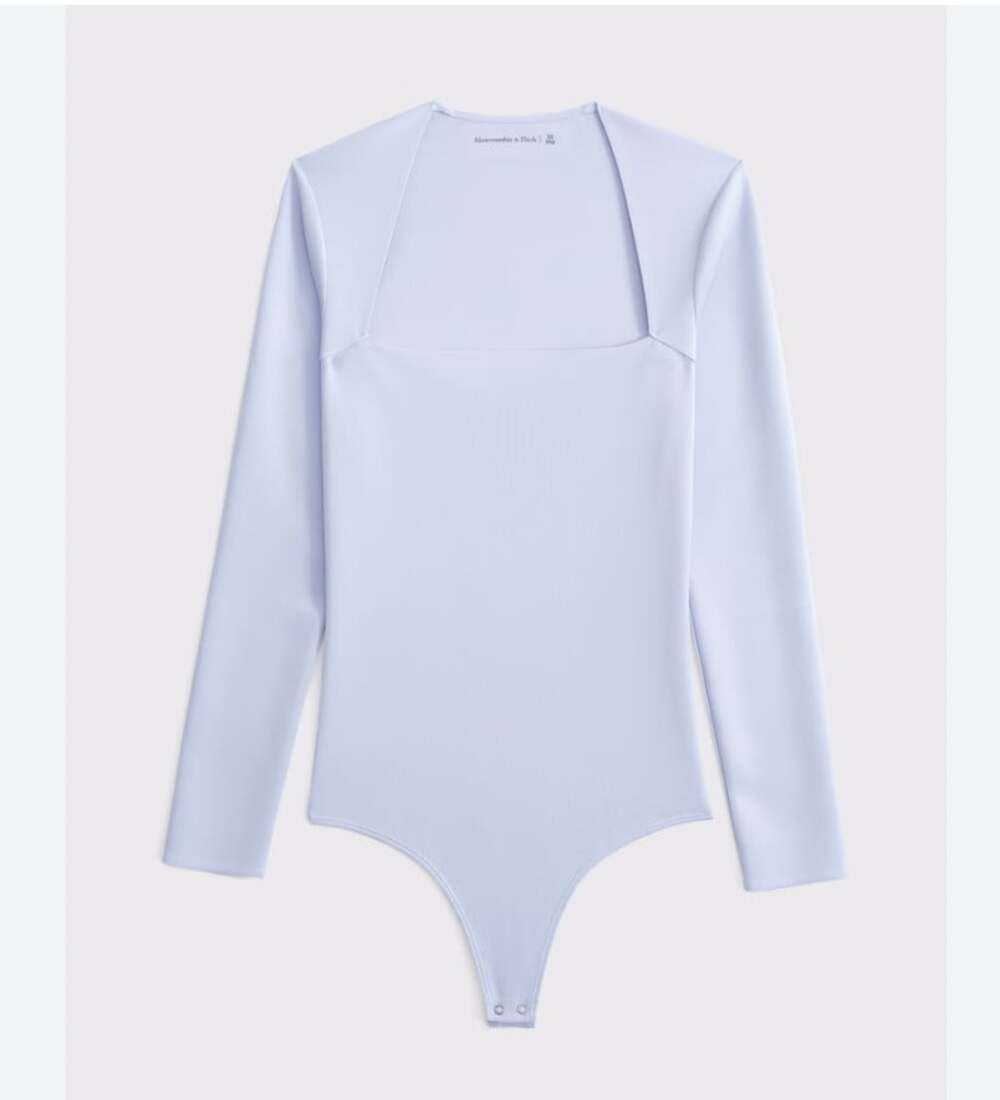 Abercrombie & Fitch Ava Bodysuit Womens Medium White Long Sleeve Strap